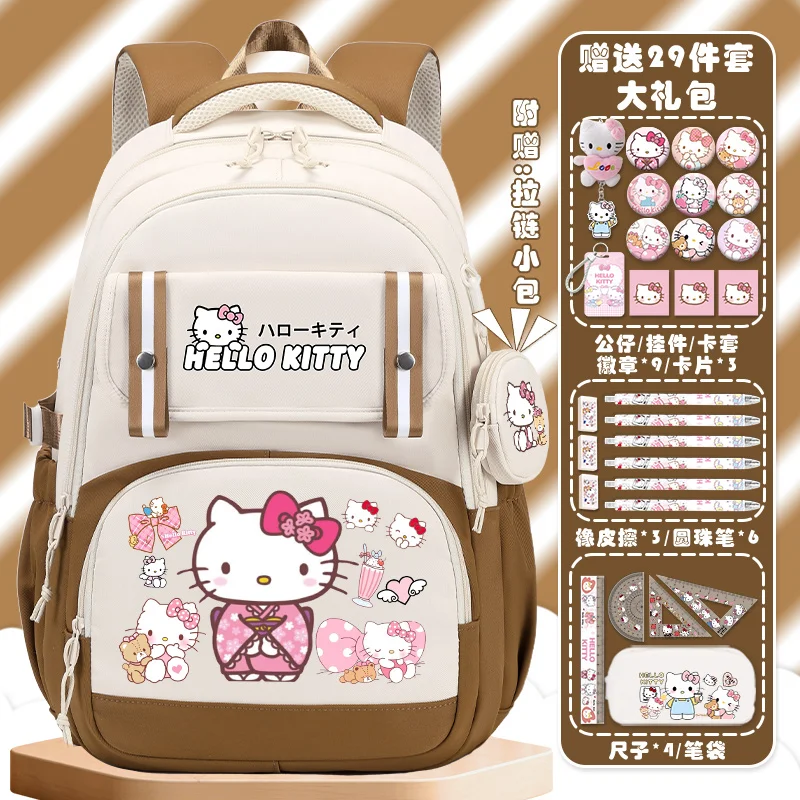 Sanrio กระเป๋านักเรียนสำหรับเด็ก, ใหม่กระเป๋านักเรียนลายการ์ตูนน่ารักลำลองและน้ำหนักเบา