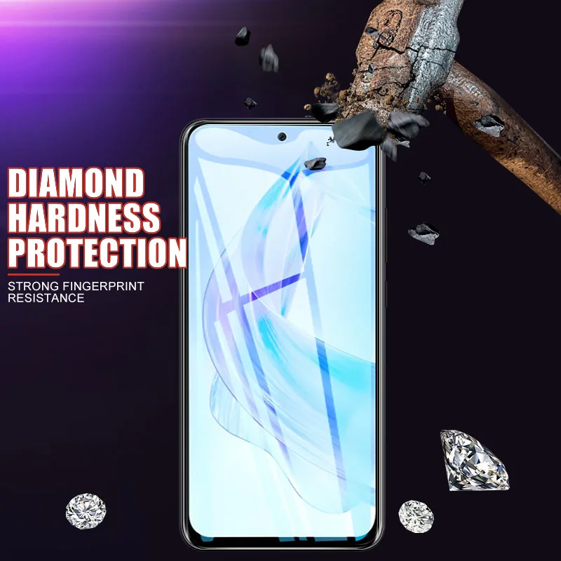 Protector de pantalla de vidrio templado completo, película protectora para Honor 90, 70, 50, 30 Lite, 30i, 50 SE, X7, X8, X9, X10, X20, X30, X40, GT, X50i, 5 unidades