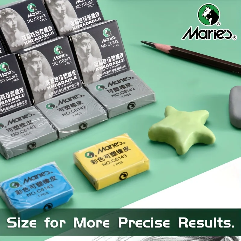 Marie\'s 2/4/6pcs Grey Plasticity Erasers Kneaded Rubber for Blend, Highlight, Shade, Smooth, Sketching, Drawing for Adults