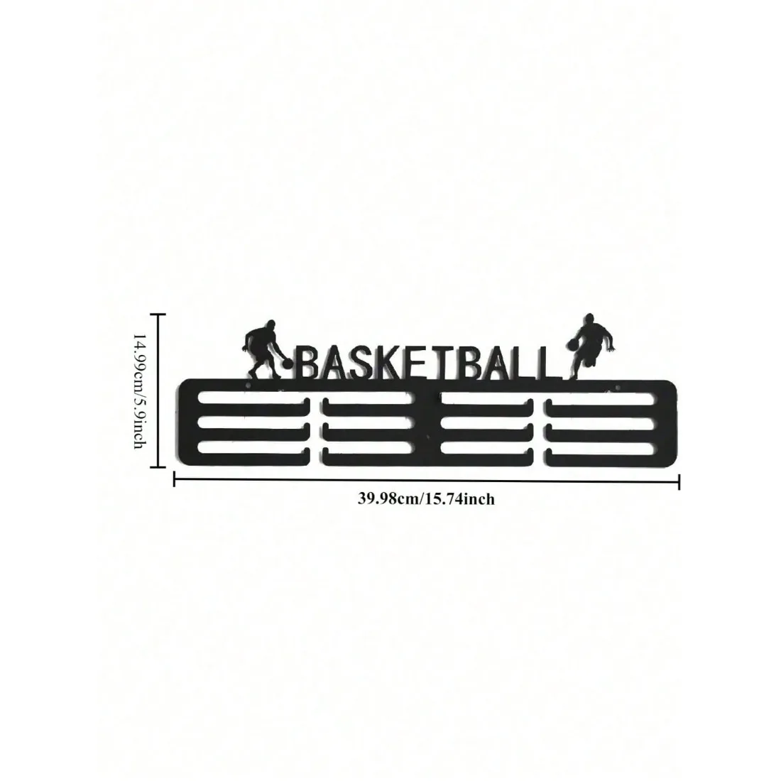 Black Basketball Medal Hanger, Waterproof Rustproof Metal Wall Decor, Baking Paint Finish, Gift for Athletes & Home Decoration
