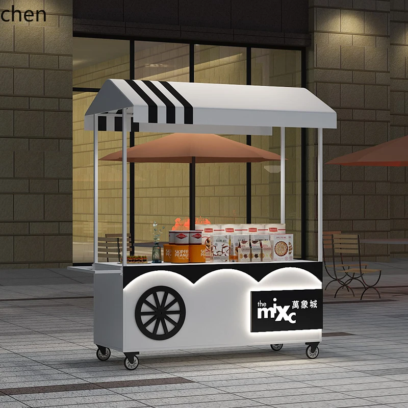 

DSA Mobile Stall Food Cart Stall Snacks Night Market Stall Trolley Promotion Display Stand Shopping Mall Outdoor Float