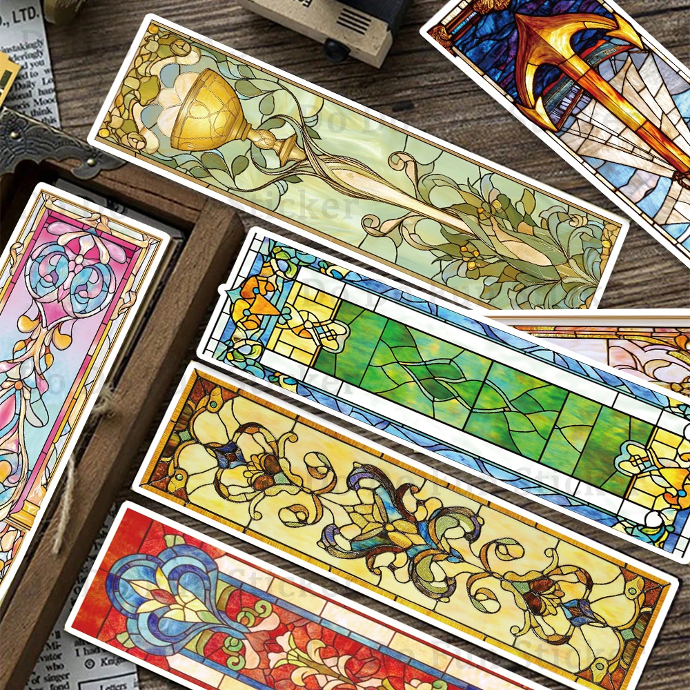 30PCS Classical Baroque Glass Art Bookmarks High Beauty Creative Literature Romantic Reading Paper Books Page Marking Card