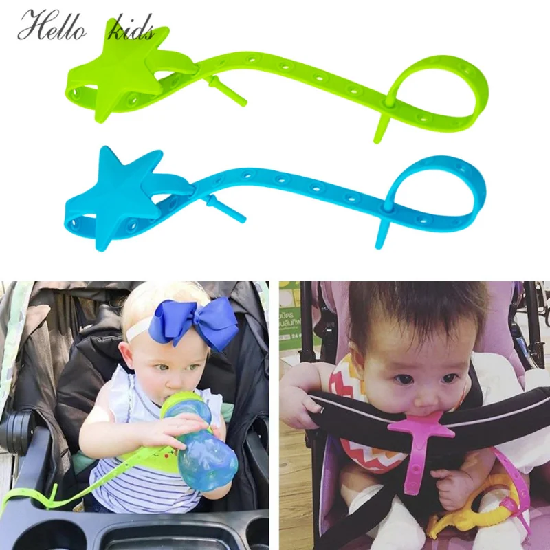 Non-Toxic Silicone Baby Stroller Gancho, Estrela Chupeta Cadeia, Teether Strap, Kids Toy Holder, Organizador, Acessórios para carrinhos