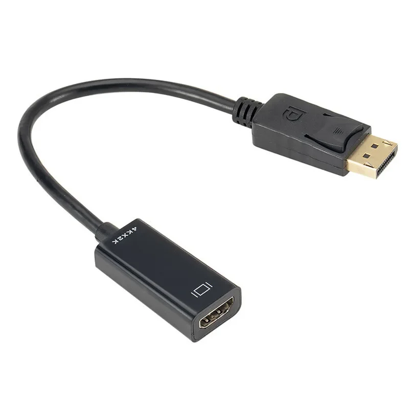 محول كابل DP إلى HDMI 4K UHD متوافق مع ذكر إلى أنثى لأجهزة الكمبيوتر المحمول HP/DELL