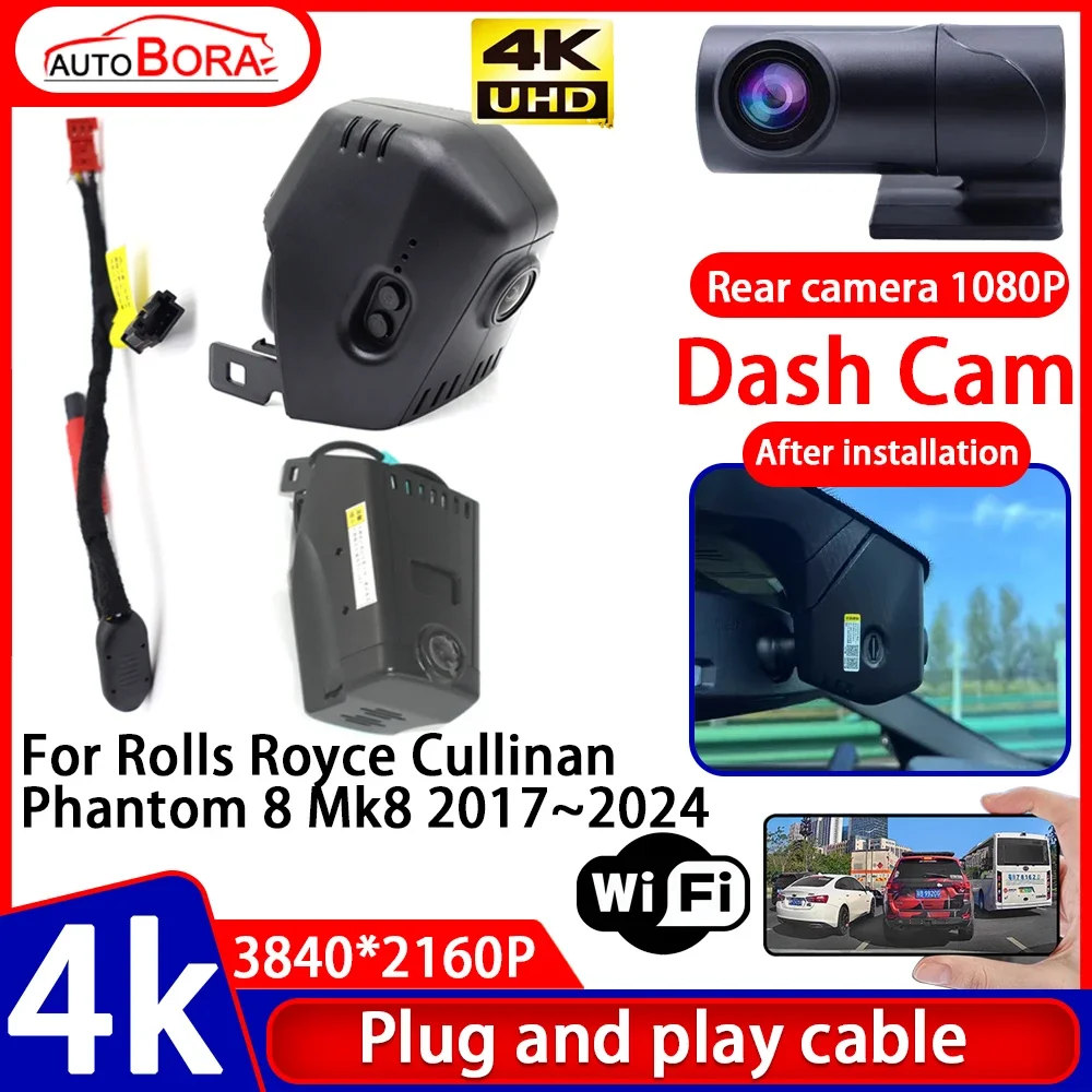 

AutoBora Video Recorder UHD 4K Plug and Play Car DVR Dash Cam Camera for Rolls Royce Cullinan Phantom 8 Mk8 2017~2024