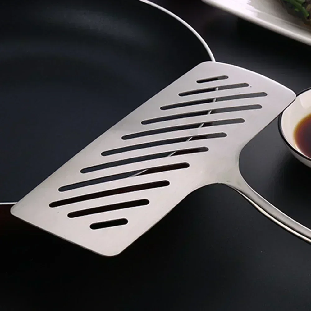 304 Stainless Steel Extra Wide Fish Spatulas Steak Shovel Fish Turner Slotted Beveled Kitchen Cooking Utensils