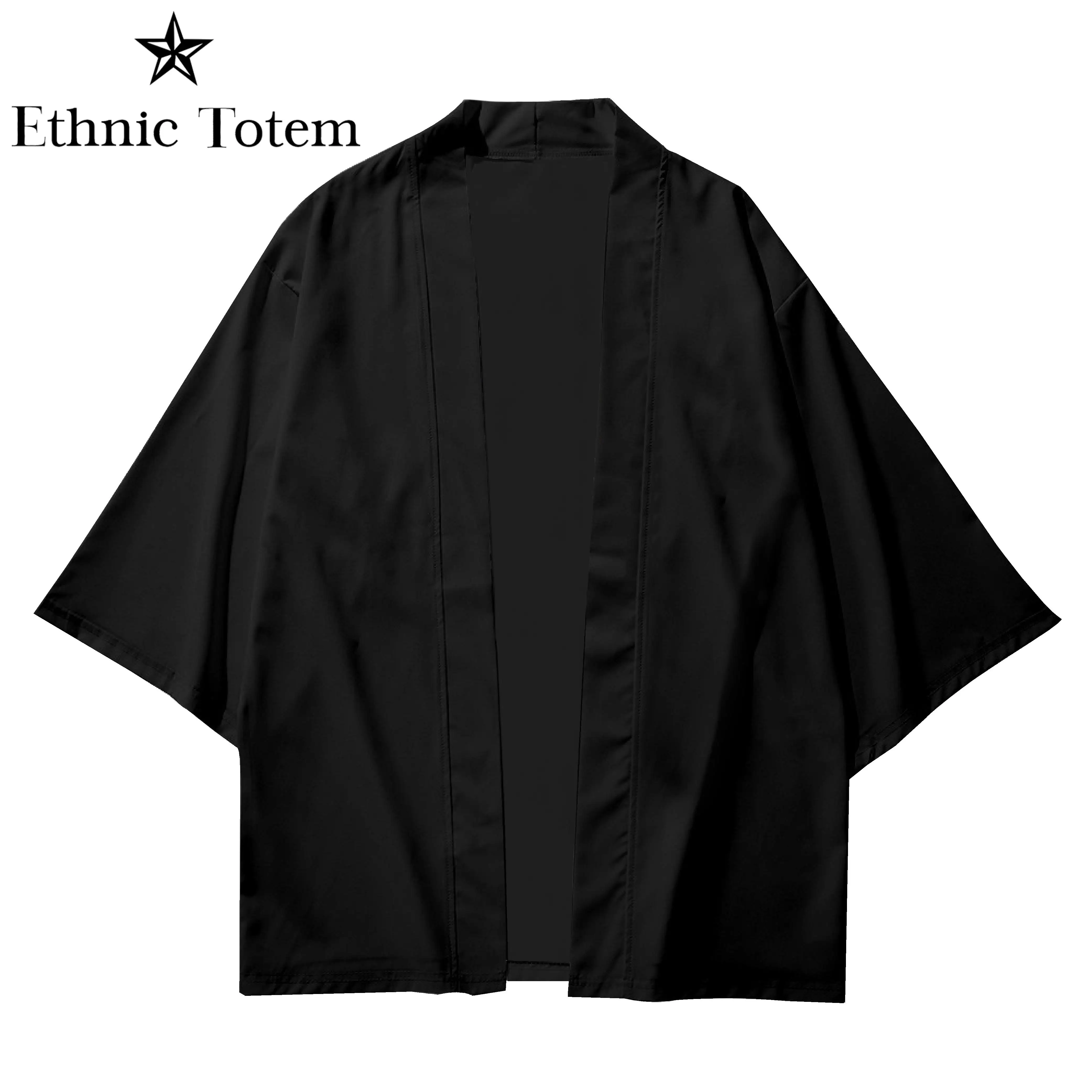 Kimono Men Cloak Black Coat White Cloak Kimono Para Hombre Beach Shirt Summer Haori Men Women Samurai Clothing Japanese Men