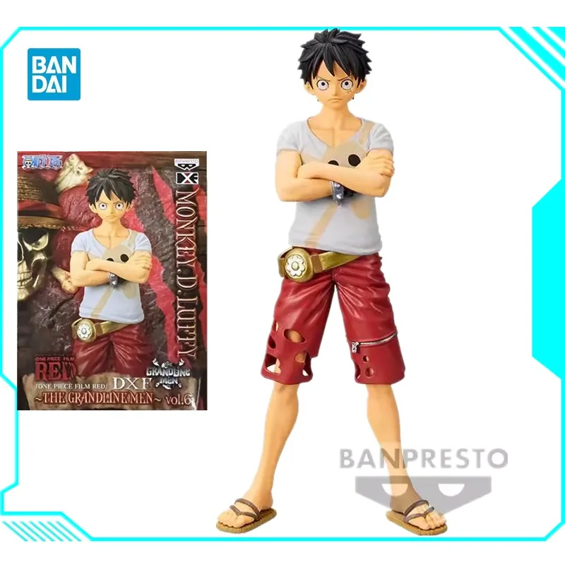 

Bandai Original Banpresto One Piece Theatrical Version Of Red DXF Great Route Luffy PVC Anime Action Figure Model Toys