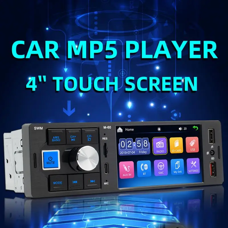 

Wireless Car Audio Video MP5 Player 4-inch Bluetooths stereo touch screen radio 1 DIN auto player FM radio supports connection