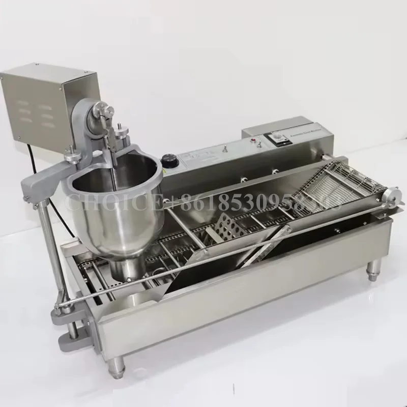 صانع دونات أوتوماتيكي من الفولاذ المقاوم للصدأ ، ماكينة مقلاة دونات ، قوالب Dount 3 حجم ، قادوس 7 لتر ، جودة عالية