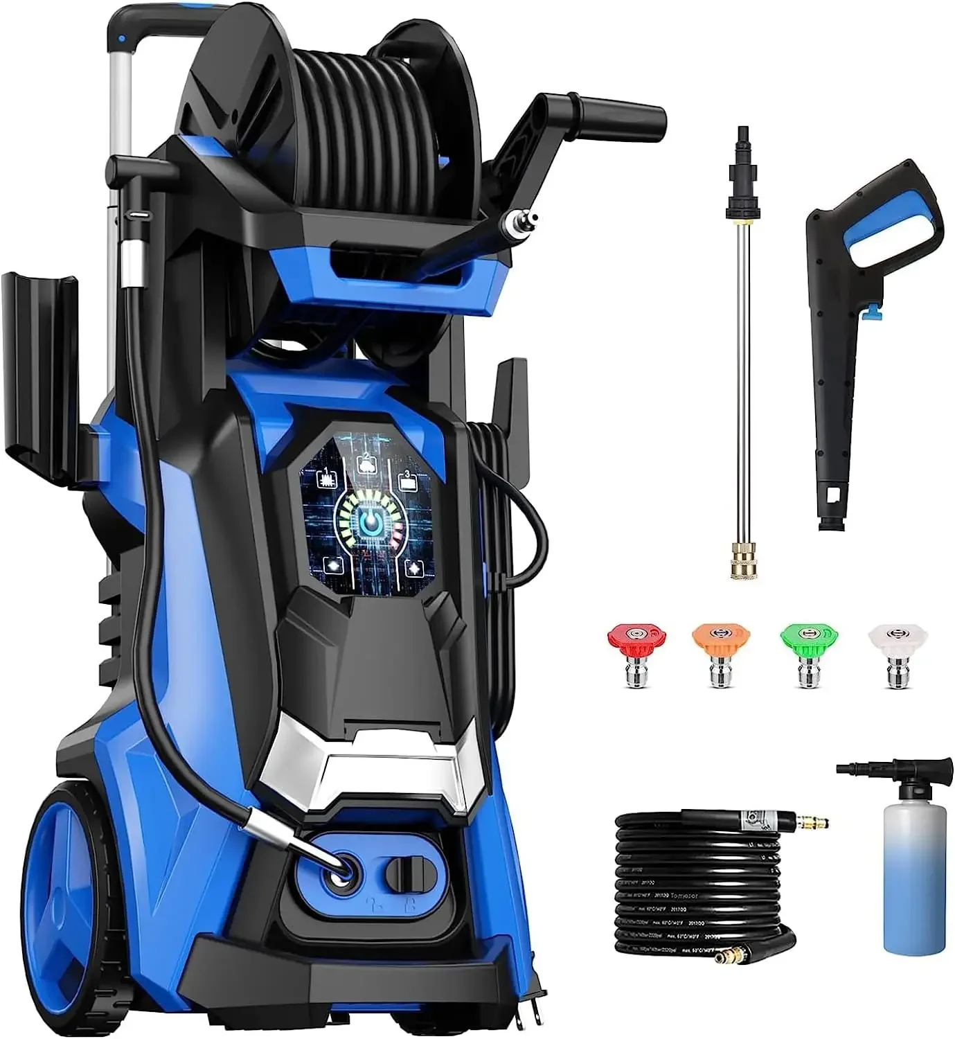 

Electric Pressure Washer 4500 PSI 3.2 GPM Touch Screen Adjustable Pressure,4 Nozzles and 500ml Foam Cannon Power Washer Cleaning