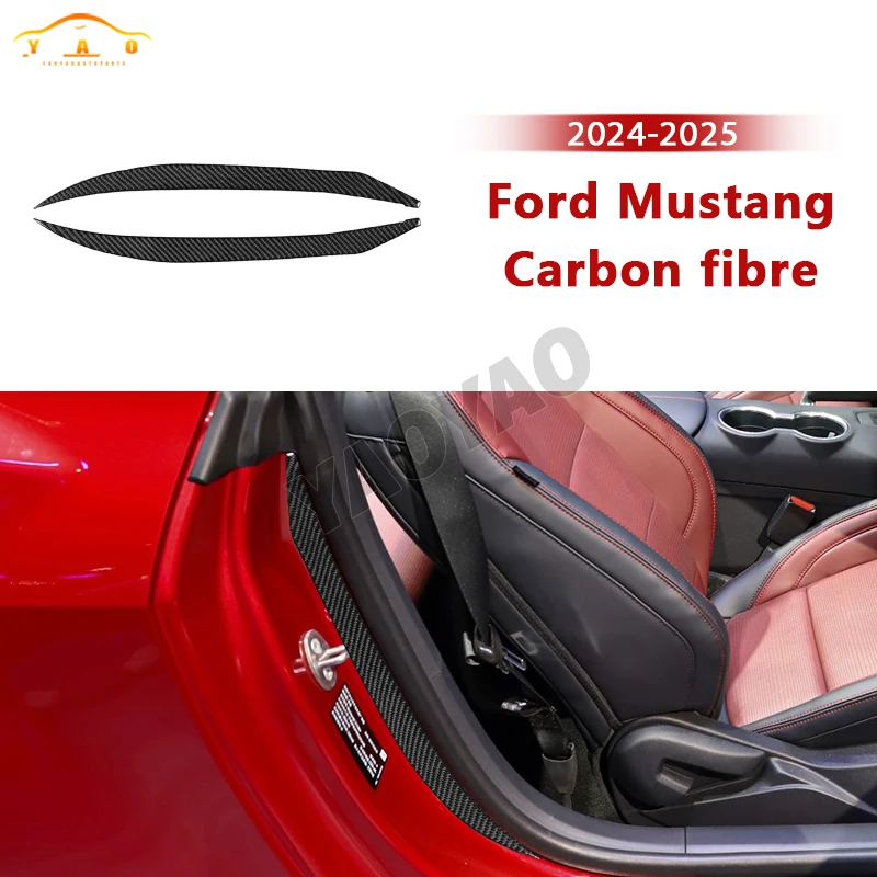 

Carbon Fiber For Ford Mustang GT 2024 2025 Car Door Inner Frame Decor Sticker Car Accessories