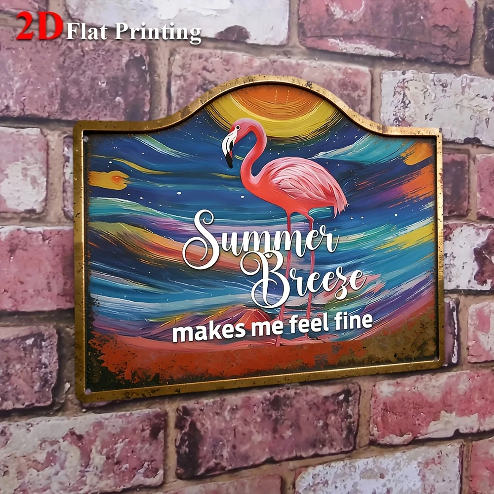 1pc, 2D Flat, Signs Metal Sheet Painting 