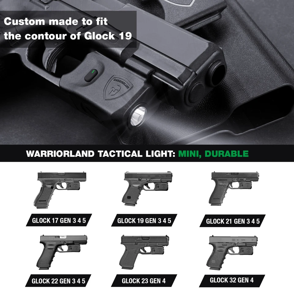 For Glock 17/19/21/22 Gen 3 4 5 & G23/32 Gen 4 Pistol,Tactical LED
