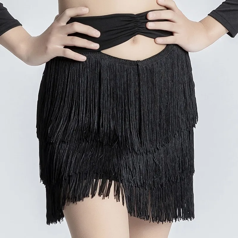 Children's Latin Dance Girls Summer New Stage Performance Clothing Latin Dance Competition Clothing Fringe Skirt Two piece set