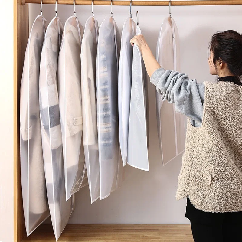 1Pc Suit Cover Clothes Hanging Garment Suit Coat Dust Cover Home Storage Bag Pouch Case Organizer Wardrobe Hanging Clothing