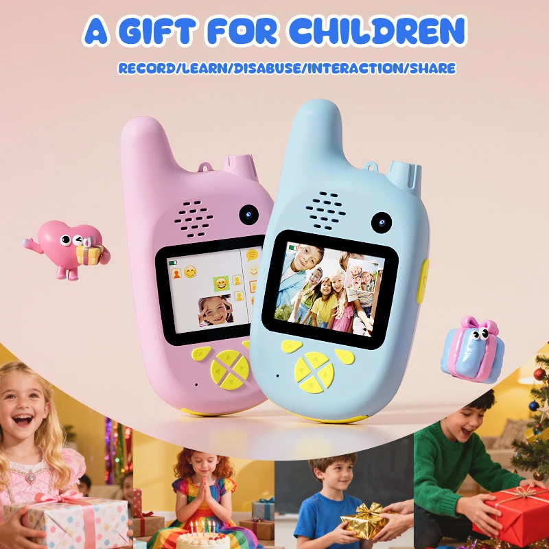 

Kids Video Walkie Talkie Toys with HD DUAL Camera Rechargeable Smart Walkie-Talkie For Christmas Children's Gifts