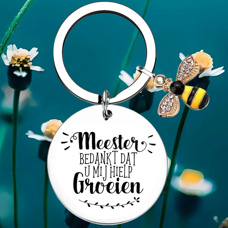 Regalos para profesores holandeses de liefste juf para mujeres, regalos de agradecimiento, llavero, los mejores regalos para profesores de Acción de Gracias