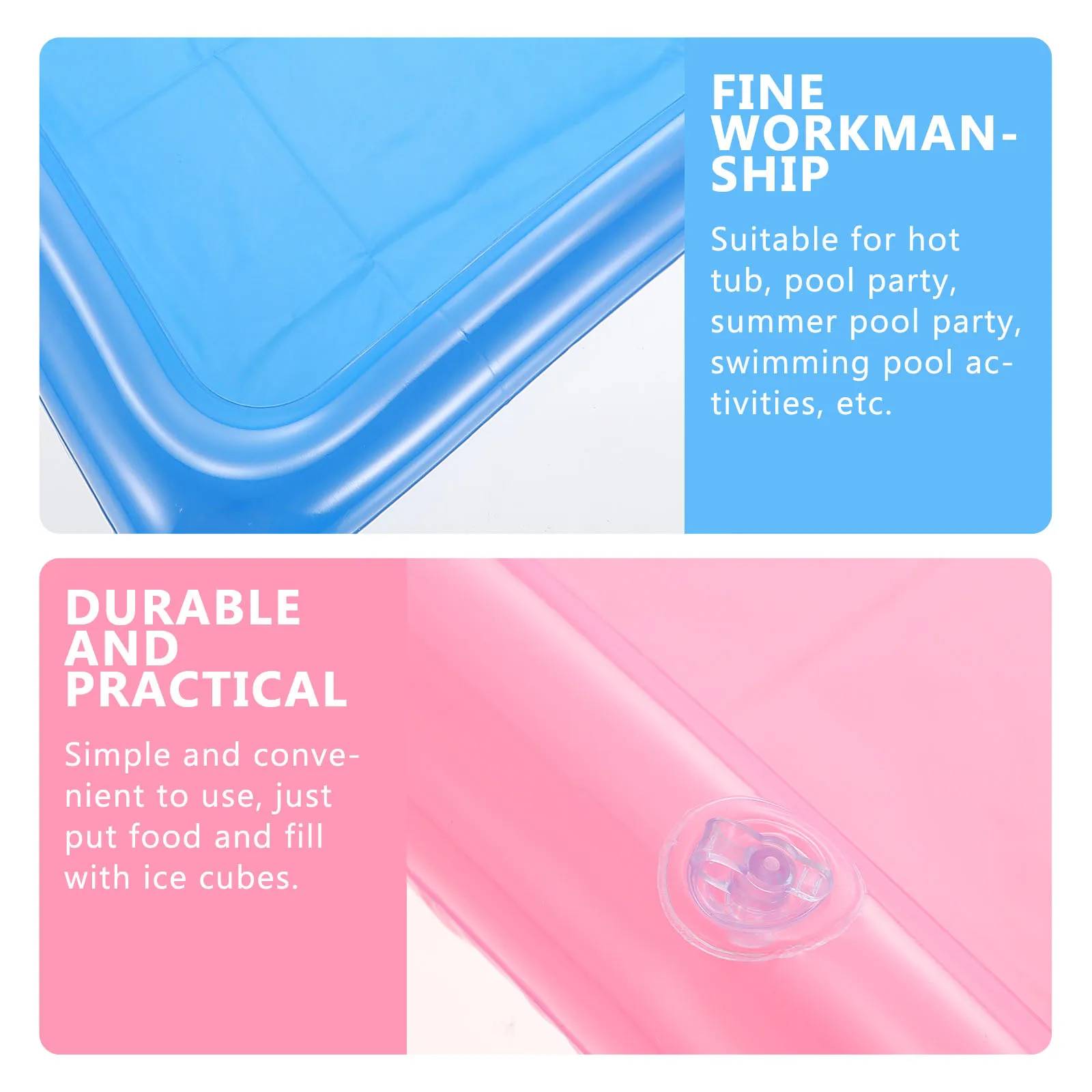 2Pcs Swimming Pool Drink Holder Inflatable Floating Tray Keeps Food and Beverages Afloat Perfect for Pool Parties Summer Water