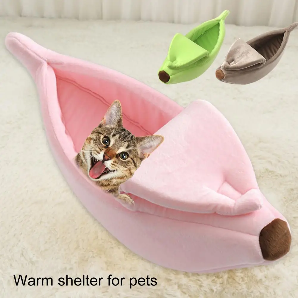 Pet Sleeping House Long Lasting Closed Type 4 Colors Creative Banana Shape Small Animals Sleeping Nest Pet Bed Keep Warm