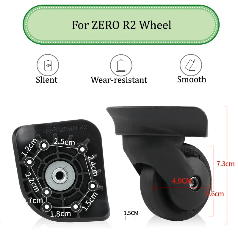 

For ZERO R2 Black Universal Wheel Trolley Case Wheel Replacement Luggage Pulley Sliding Casters Slient Wear-resistant Repair