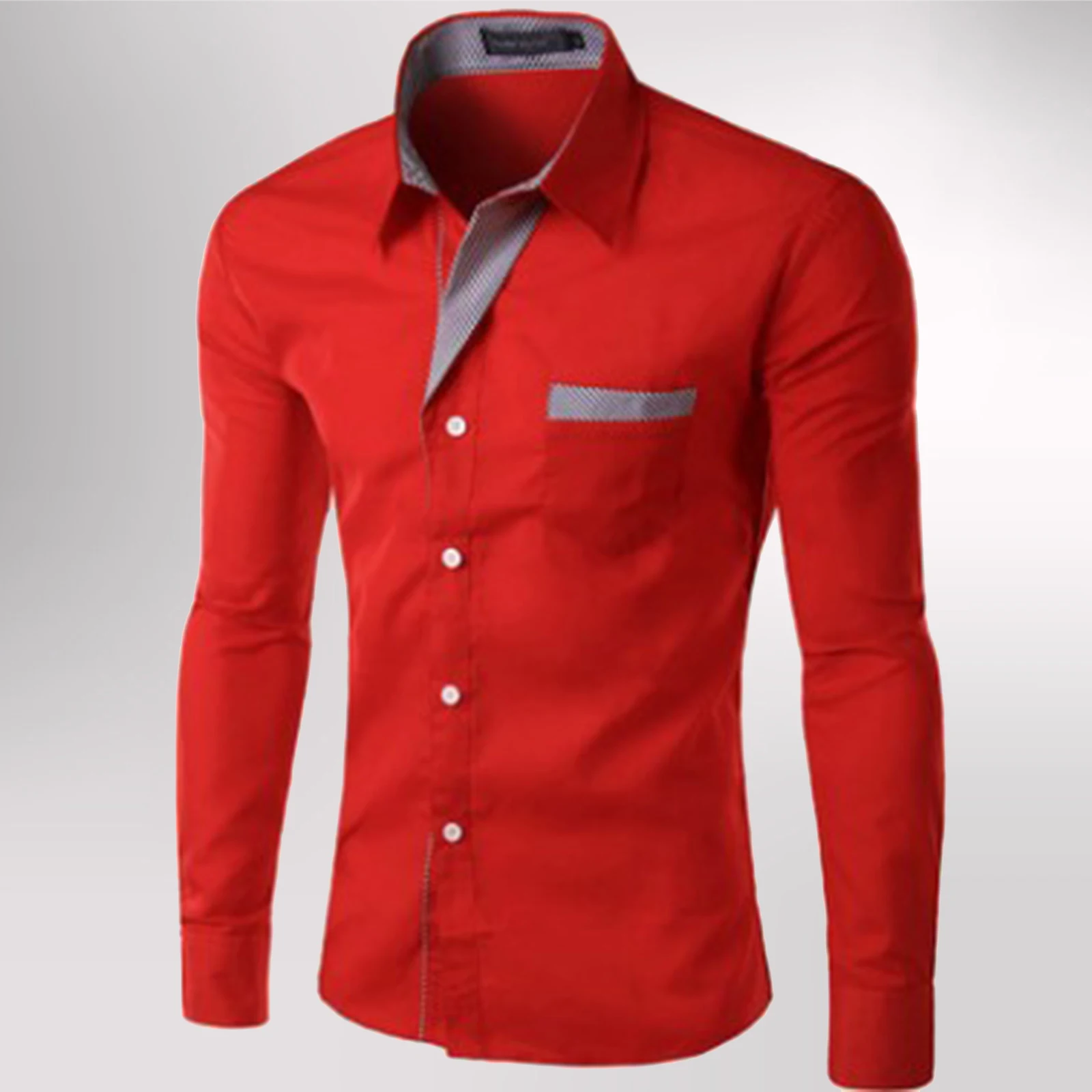 Chemise Coupe Cintrée à Manches sulfpour Homme, Bloc de Documents, Couleur Unie, pour Mariage, Travail, Réunion, Bureau, Formel