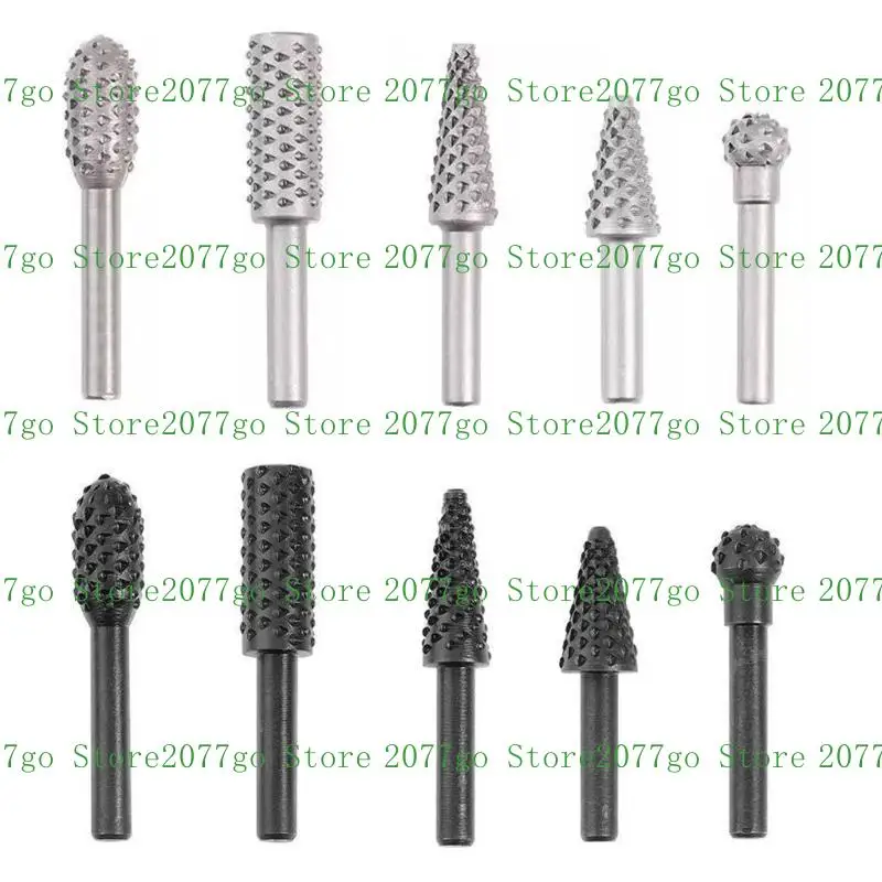 

Y1UD 5Pcs Woodworking Wolf Tooth Rotary File Grinding Tool Accessories Set