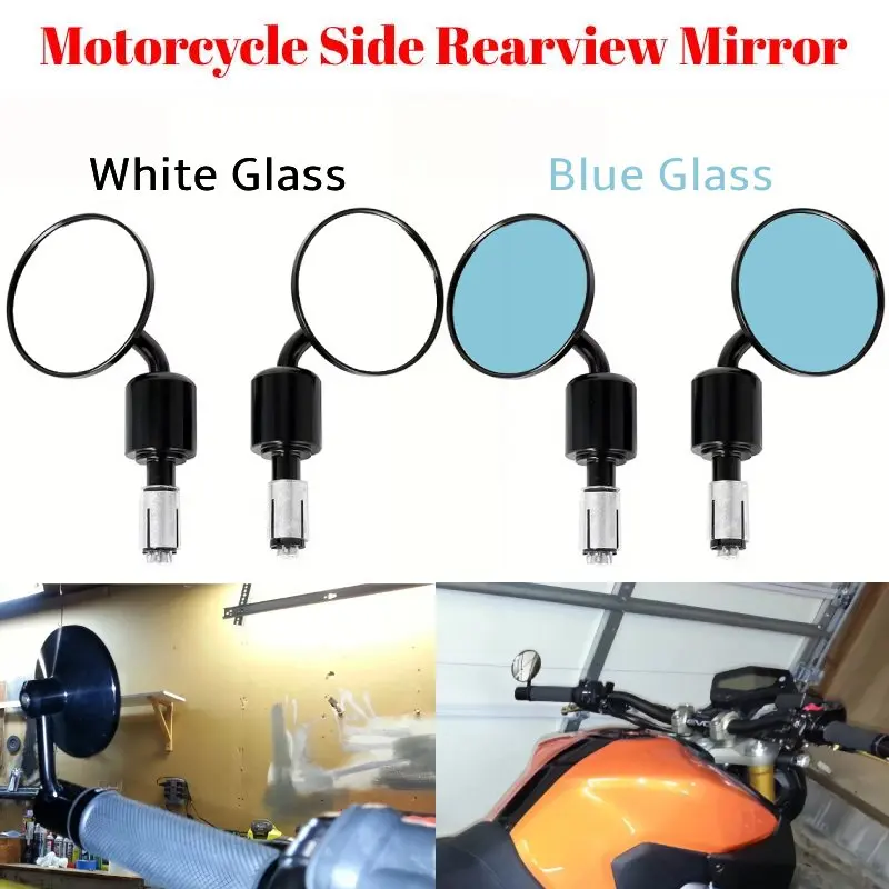 Motorradspiegel CNC Aluminium Universal Lenkerende 7/8" Rückspiegel für Honda Street Bike Scooter E-Bike Seitenspiegel