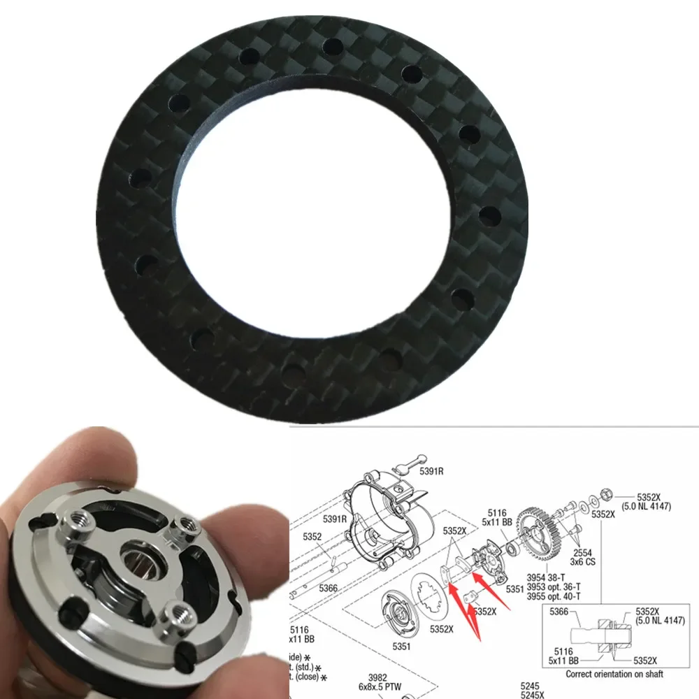 1pc Carbon Fibre Slipper Clutch Pad (3mm) for Traxxas 1/10 E-REVO SUMMIT SLASH4X4 E-Maxx 5352 5352X