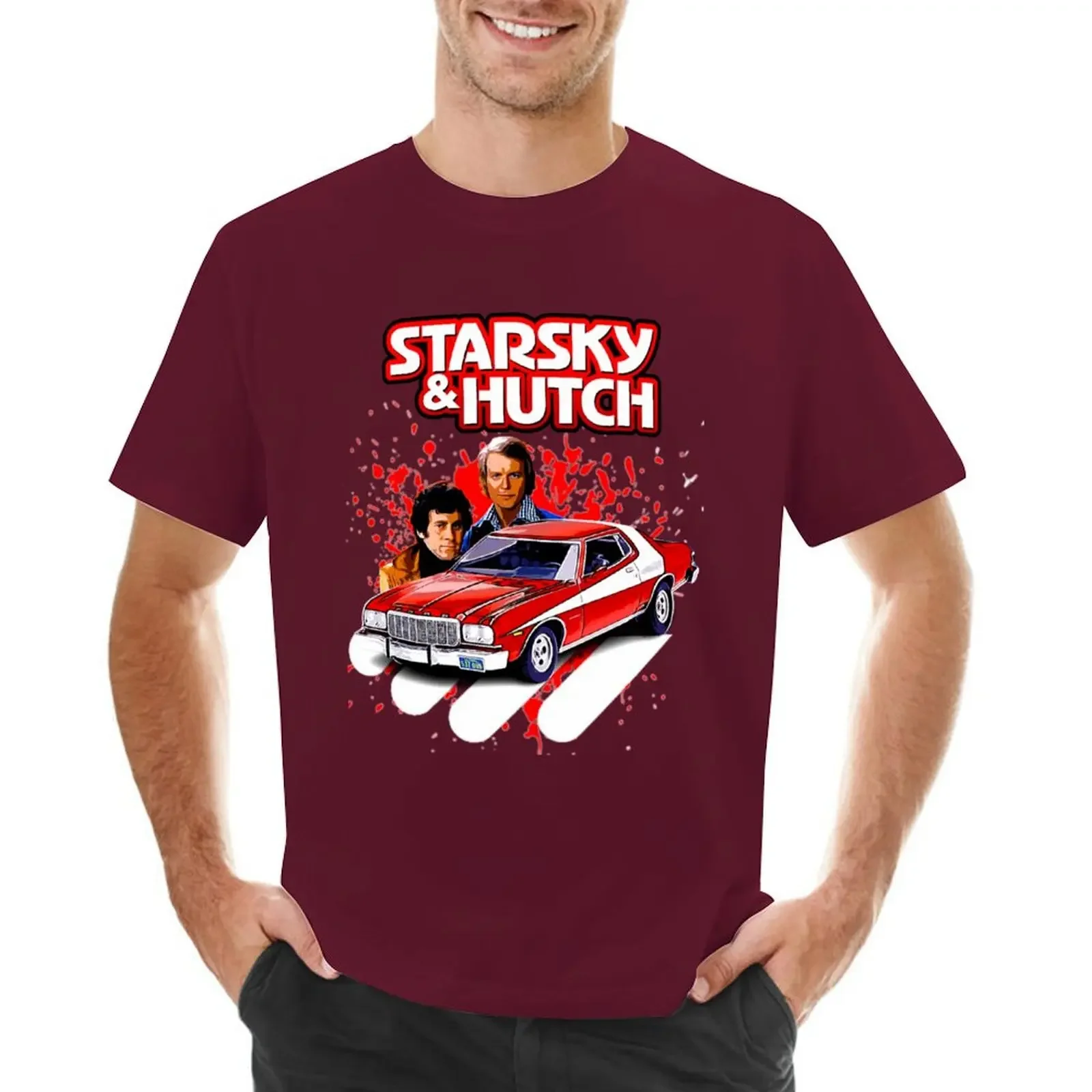 Starsky and Hutch TV series T-shirt graphic tees Short sleeve tee big and tall tshirts for men mens t shirt herren anime clothes