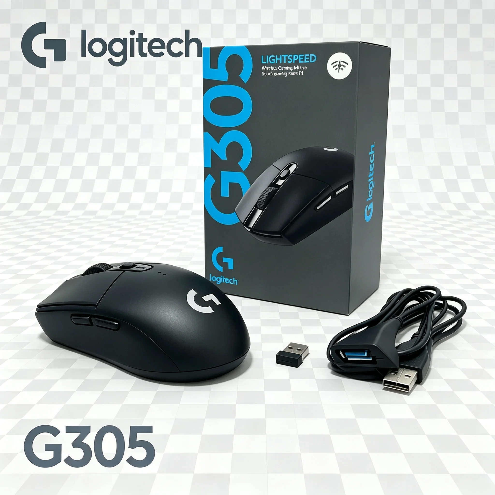 Logitech G305 Wireless Ergonomic Gaming Mouse Kit With Transfer Adapter Cable Programmable Function Mice For Office Productivity