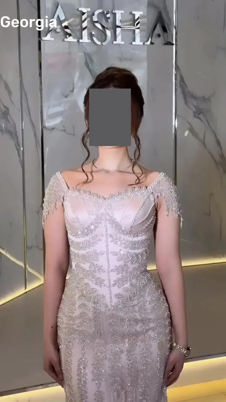 Dubai Luxury Evening Dress A-Line Formal Occasion Dresses Customize Off-The-Shoulder Dress Women Elegant Luxury Floor-Length Zip