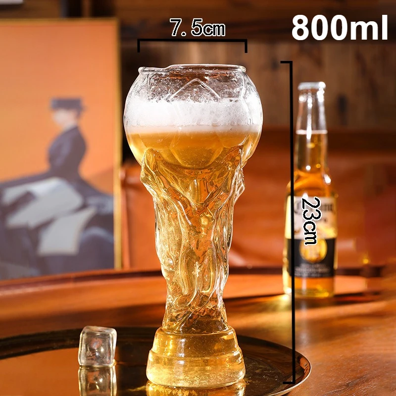 Wereldkampioenschap voetbalbeker glas, hoog borosilicaatglas, 450ml/600ml/800ml, fan cadeau voor voetbalwedstrijden & feesten 2026