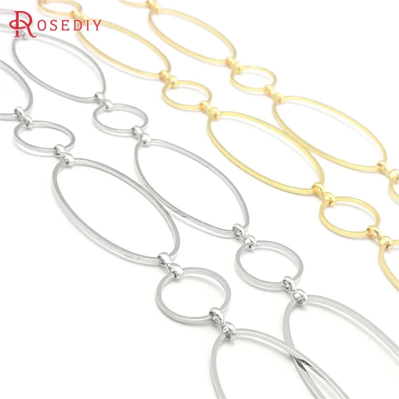 1 Meter Round and Oval Closed Rings Link Chains Brass Chains Handmade Necklace Chains Diy Findings Accessories Wholesale