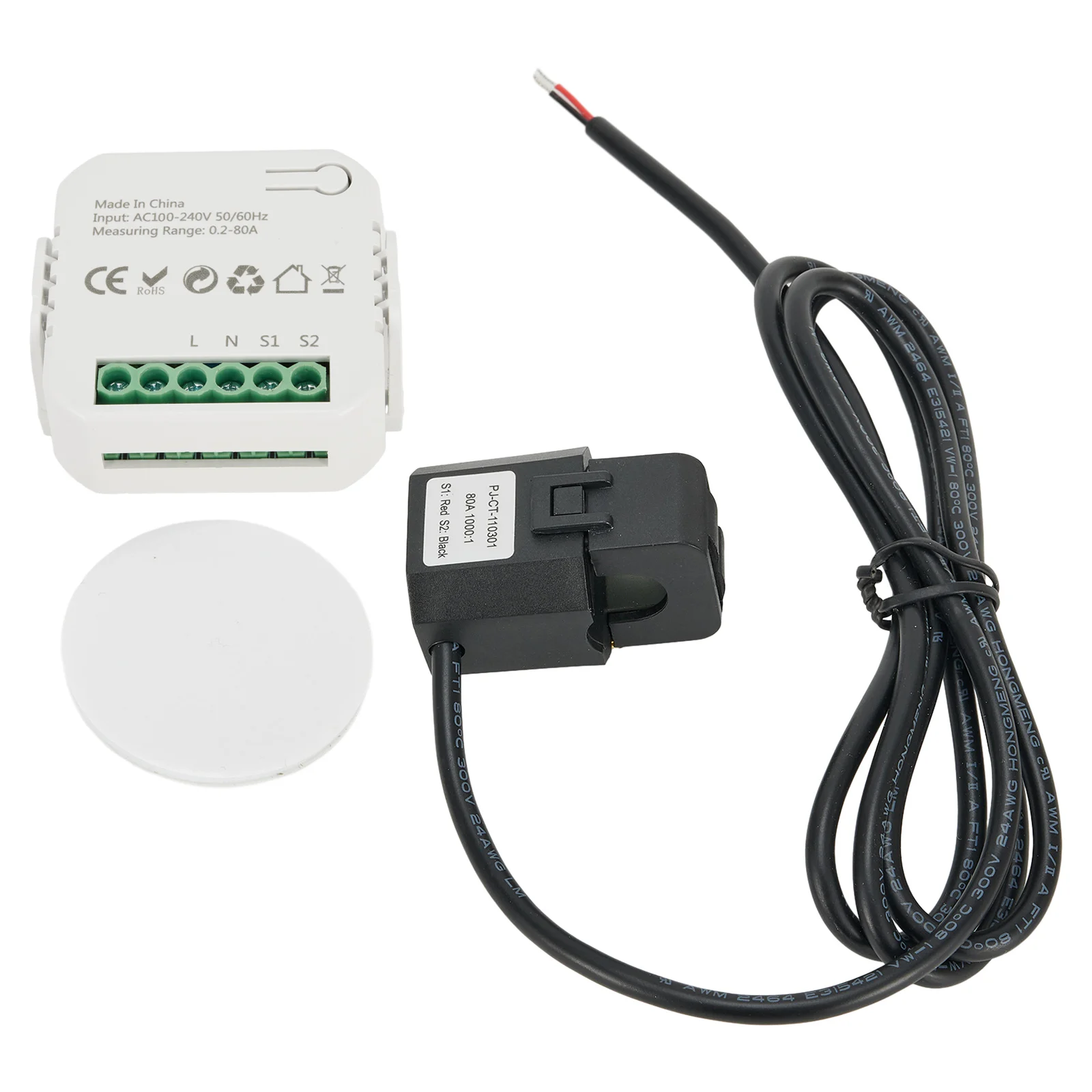 For Tuya For Smart Life WIFI Energy Meter 80A With Clamp For CT For Home Power Consumption Monitoring KWh Voltage Current Statis