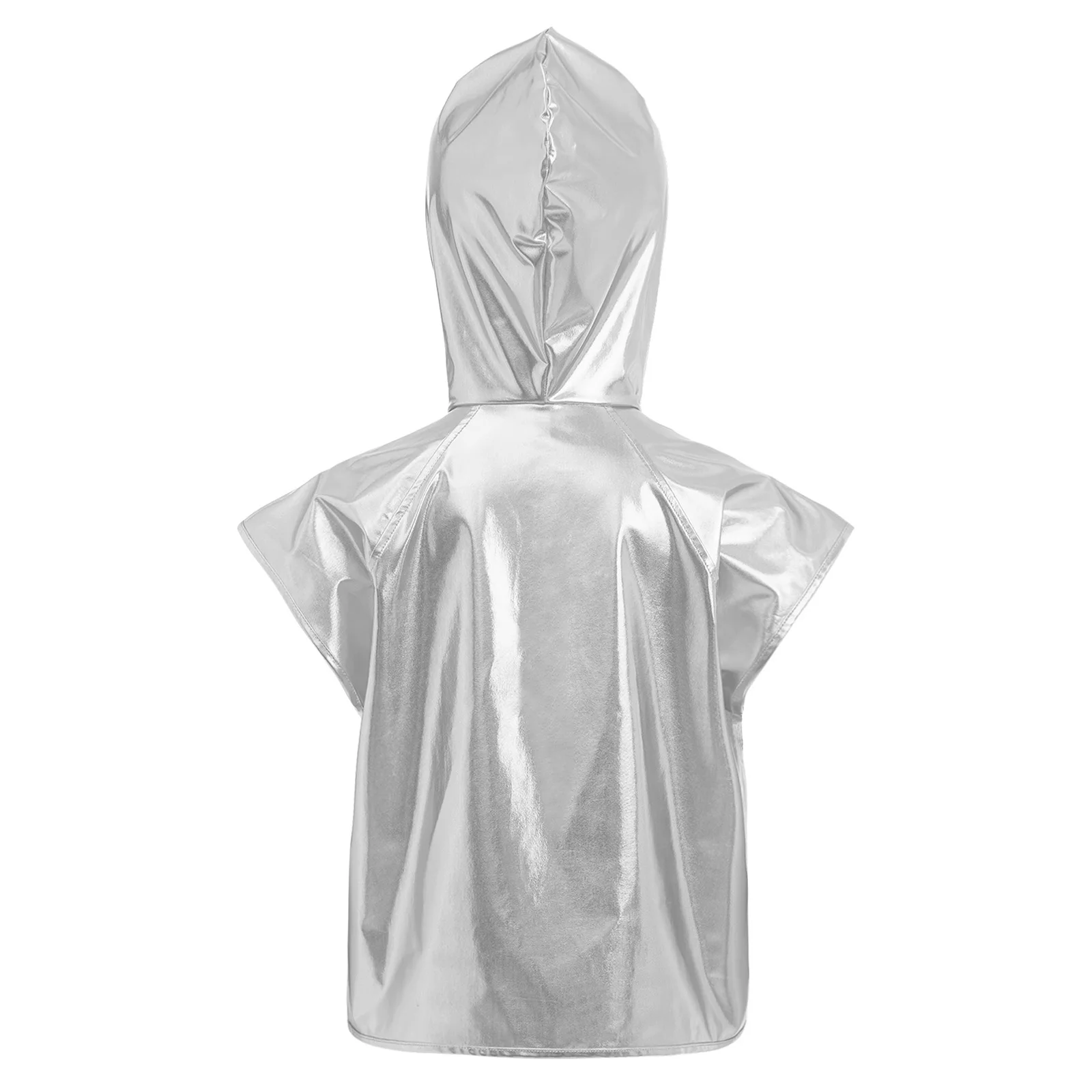 Fashion Teens Rave Tassel Tank Top Children Jazz Dance Costume Kid Disco Dance Waistcoat Girls Metallic Shiny Sleeveless Vest