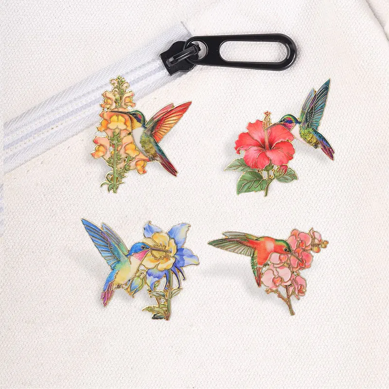 12-teiliges Set bunter Emaille-Anstecker mit Papageien- und Kolibri-Motiven, Kakadu-, Ara- und fliegenden Vogel-Anstecker, Tier-Metallbrosche, Revers-Accessoire, Geschenk – Detail 2