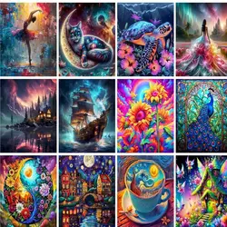 GATYZTORY Paint By Number Woman Drawing On Canvas HandPainted Art Gift DIY Pictures By Number Flower Girl Kits Home Decoration