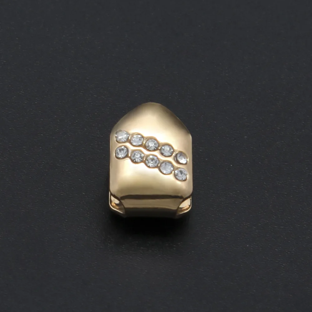 

1PCS Zircon Bling Bling Teeth Grillz Top & Bootom Dental Mouth Punk Teeth Caps Cosplay Party Tooth Rapper Hip Hop Jewelry TG012