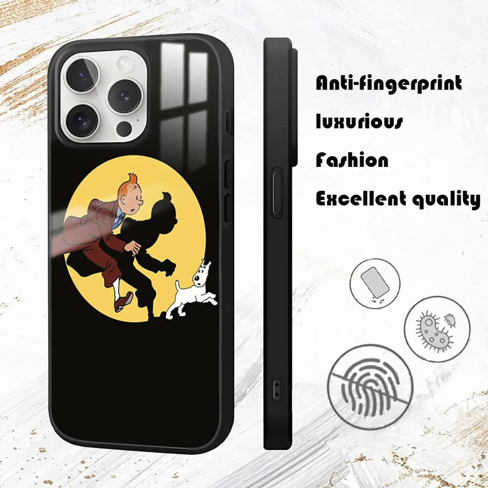 Funny The Adventures Of T-tintins Phone Case For iPhone 16 15 14 13 12 11 Pro Max Plus Mini PC Mirror Fashion  phone case