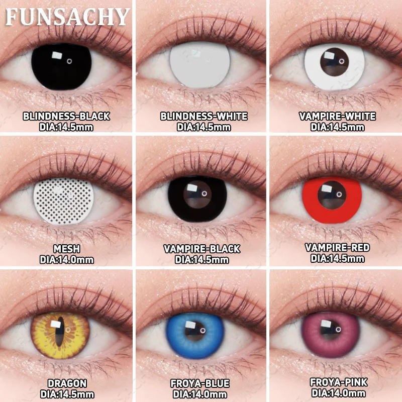 FUNSACHY 1 Paar Cosplay Make-up-Kontaktlinsen für Augen, Halloween, unverzichtbares Zubehör, Anime-Cosplay-Linse, jährlich