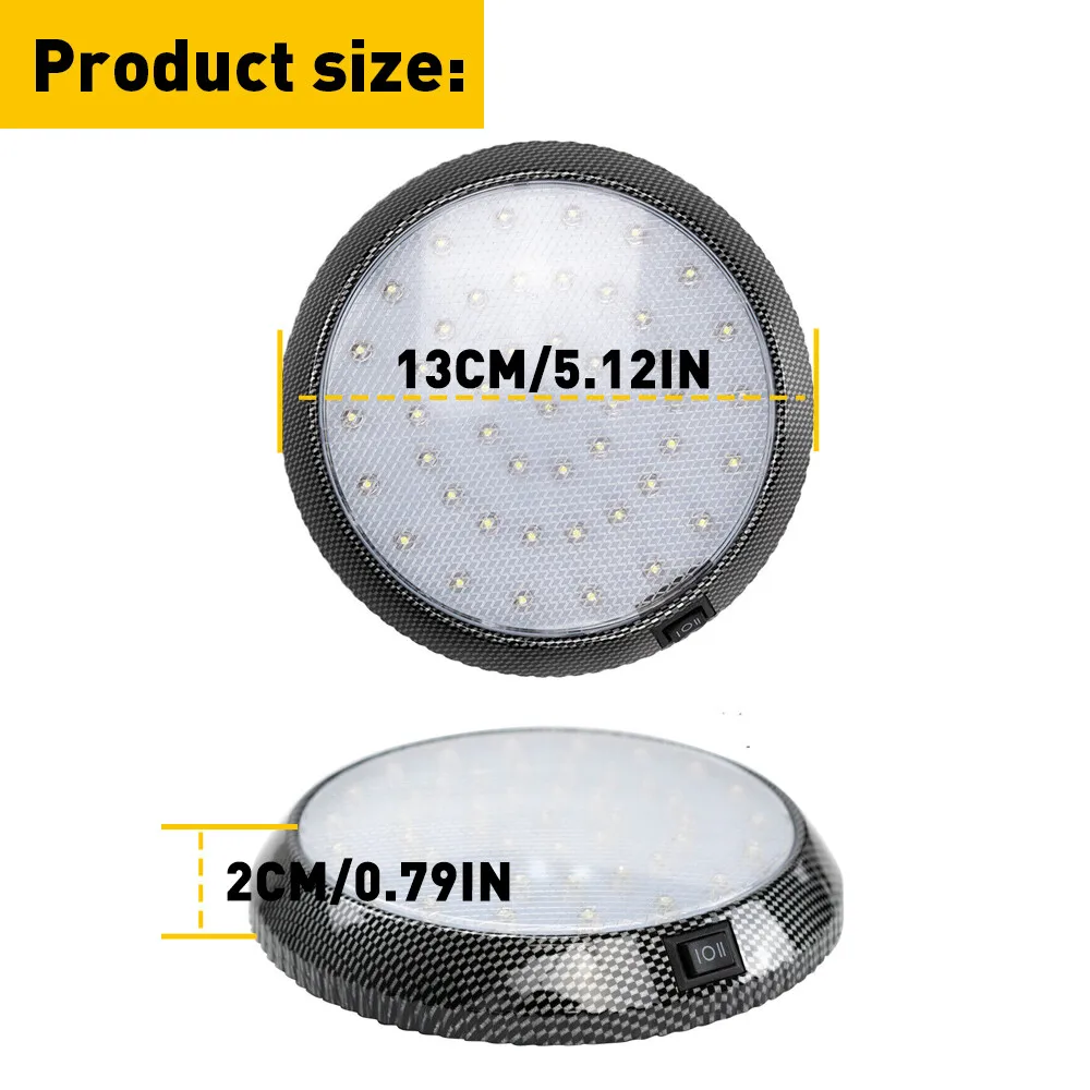 12V Stainless Steel LED Dome Light Boat Marine RV Cabin Ceiling Lamp 5.12