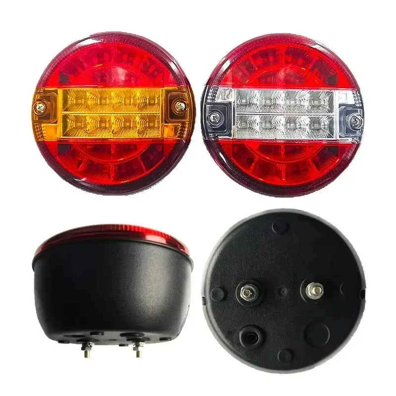 1 قطعة 12 فولت LED الخلفية الذيل ضوء بدوره مصباح إشارة مستديرة همبرغر مؤشر أضواء الفرامل لشاحنة شاحنة سيارة فان مقطورة ATV قارب