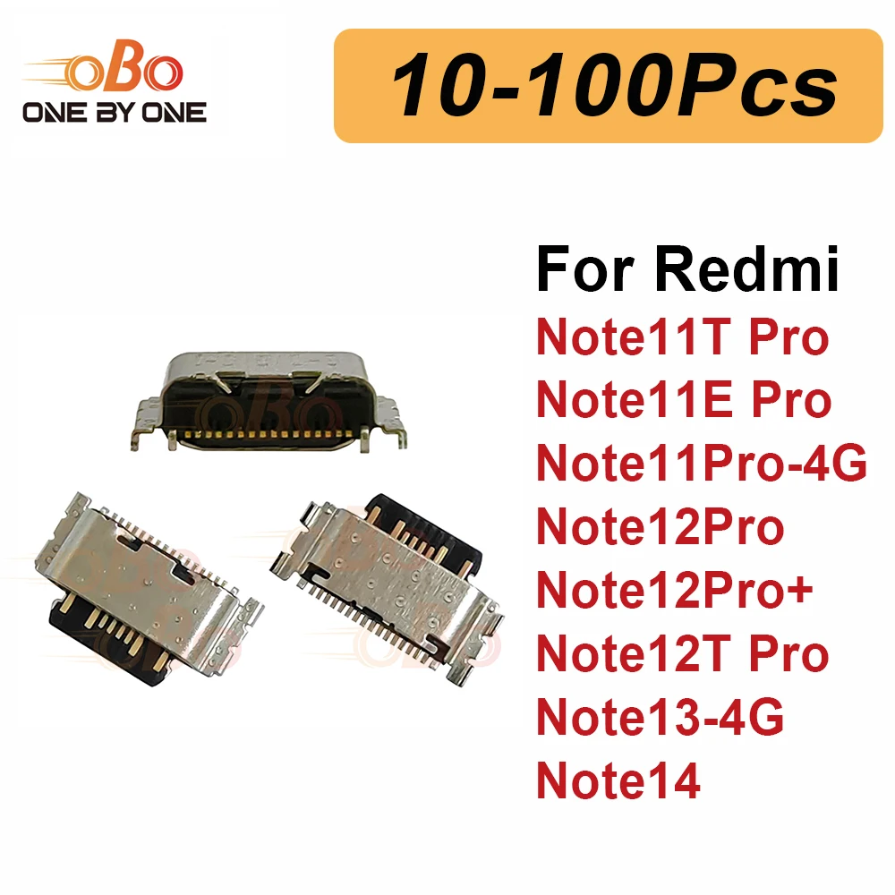 10-100Pcs Charging Port Dock Plug For Redmi Note 11T 11E 11 12 12T Pro 13 14 4G 5G TYPE-C Charger Connector Socket Repair