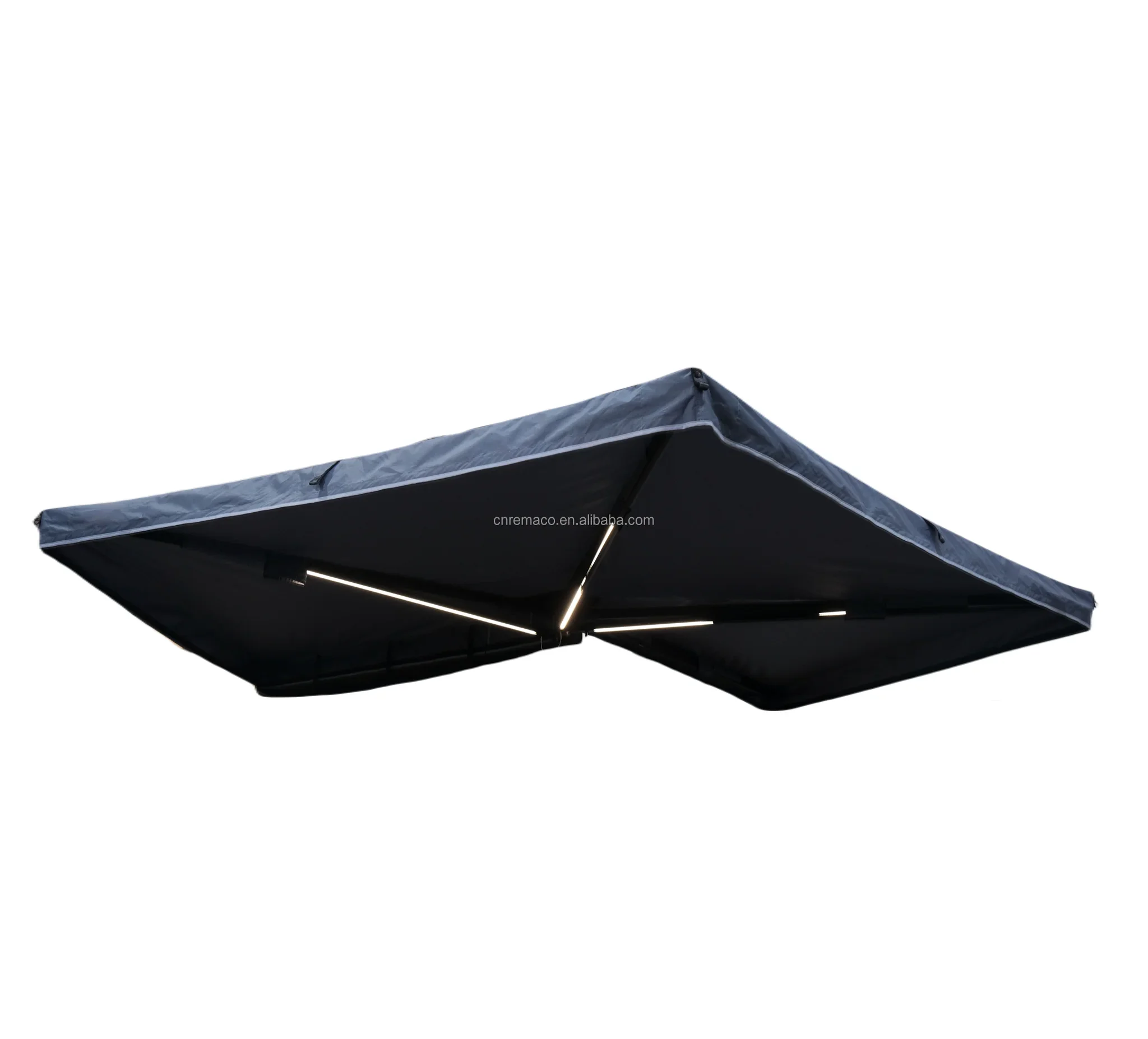 

Aluminum Case 4x4 Car Side Awning Freestanding 270 Degree Free Standing Foxwing Awning with Led Light