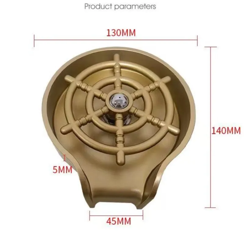 Kitchen Sink Cleaning Tool，Golden High Pressure Automatic Cup Washer, Kitchen Rinse Bar Cup Washer, Sink Bottle Washing Machine