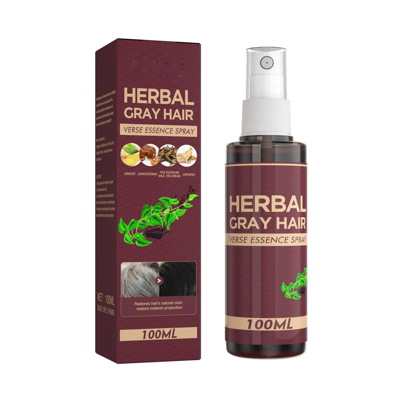 

100ml Herbal Hair Conditioner Polygonum Multiflorum Herb Cream Moisturizes And Protects Hair From To Black