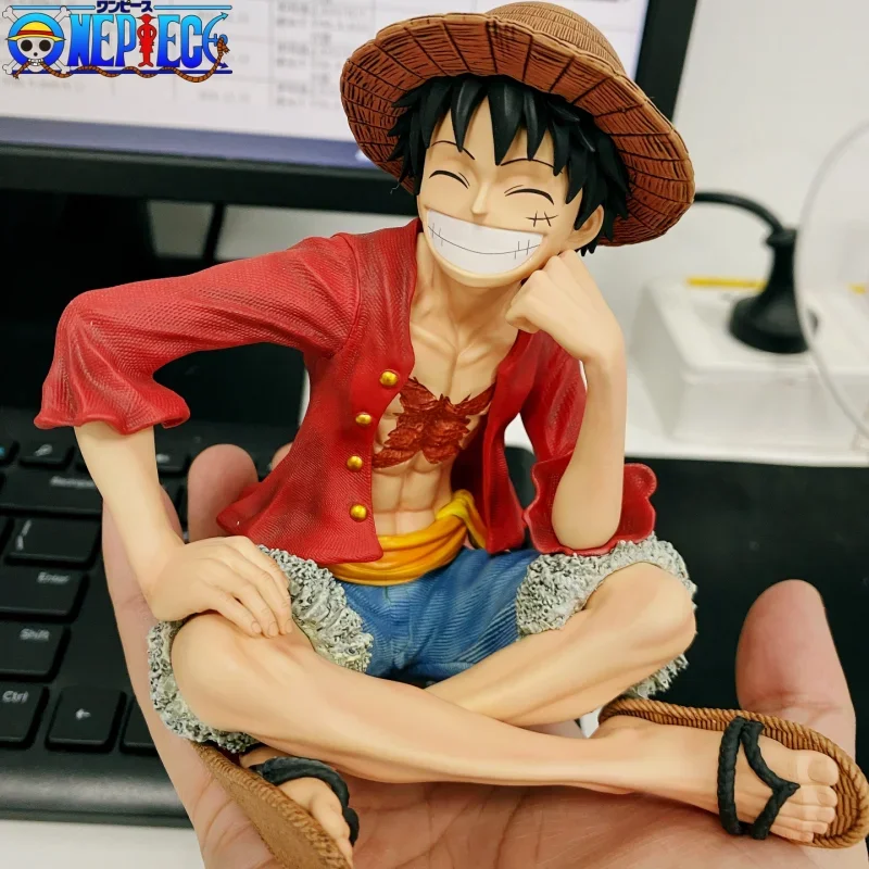 13cm Anime One Piece Monkey D Luffy Gk Straw Hat Smiley Manga Statue Desktop Decor Pvc Action Figurine Collection Model Toy Gift