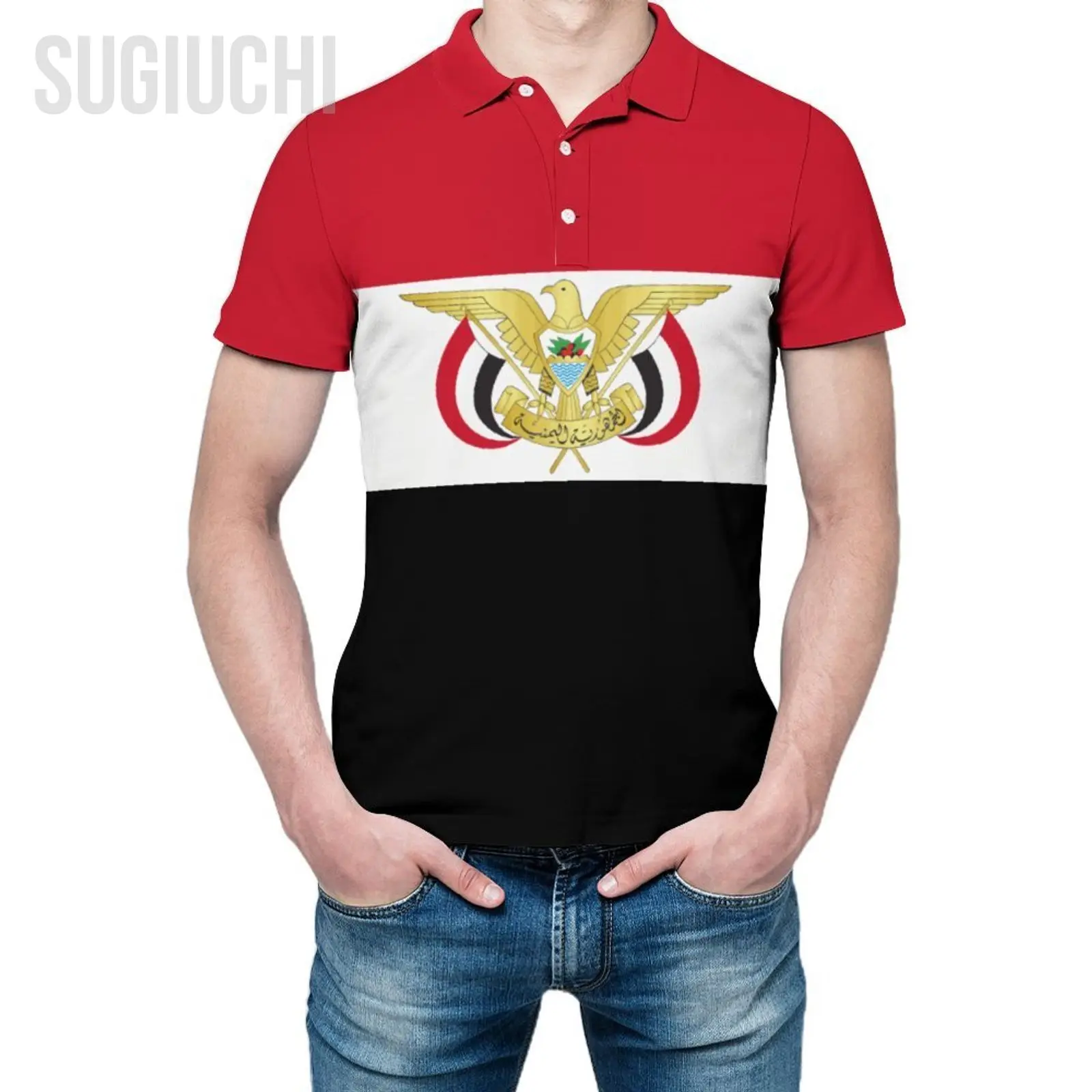 Unisex Polo Shirt Yemen Flag Emblem 3D Print Man Polo Fashion Clothing Tracksuits Short Sleeves