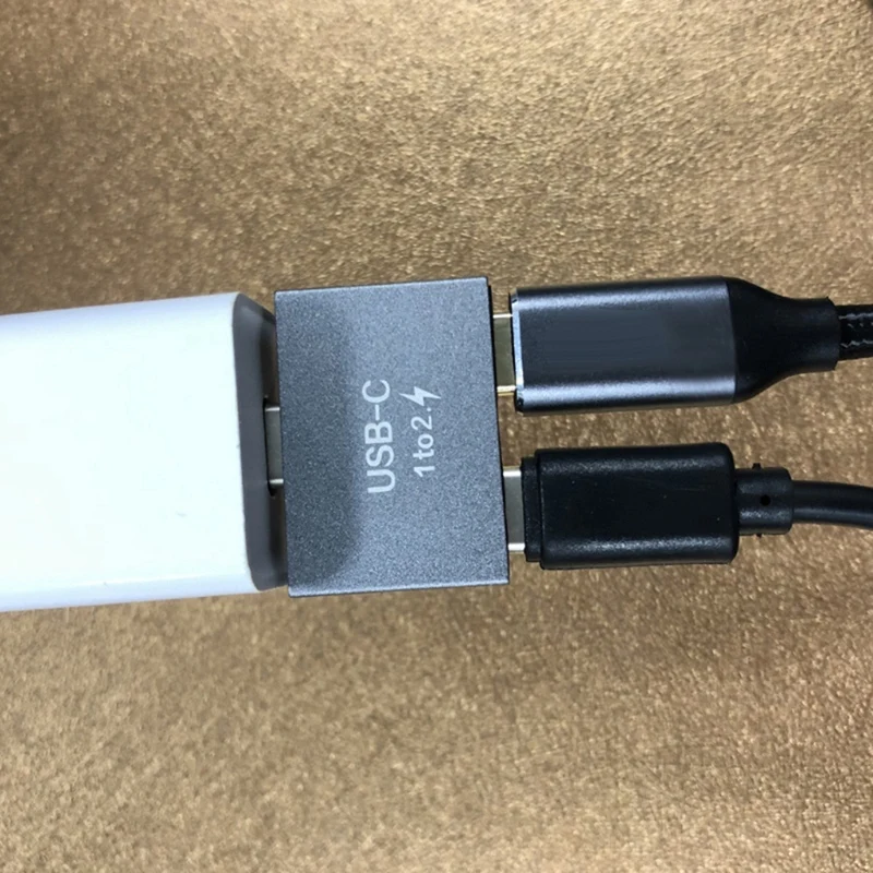 USB C Male To Dual USB C Female Splitter Converter Adapter USB C Hub Splitter Extension Connector For USB C PD Charger PC Laptop